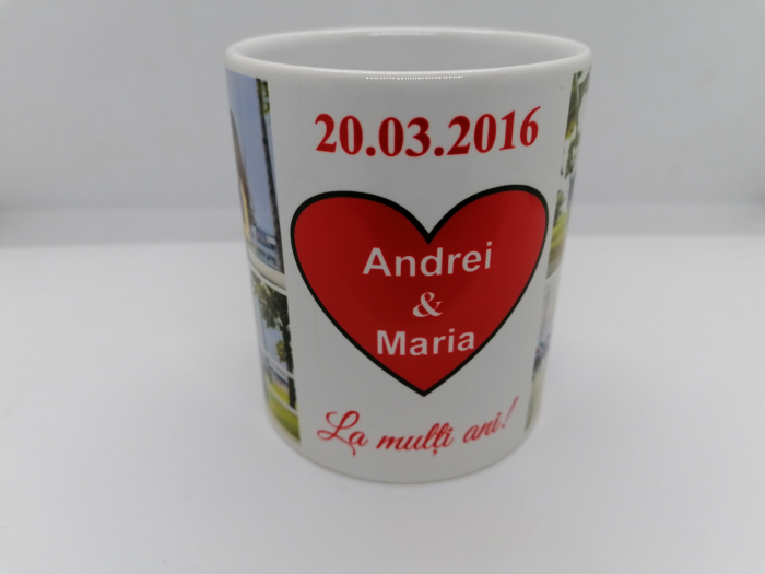 Cană personalizată cu 4 poze și nume [3]