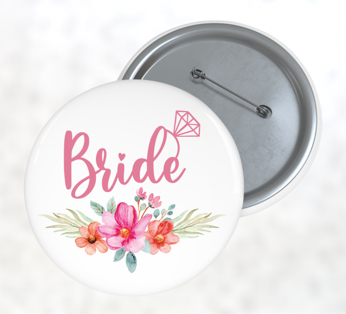 Insignă personalizată - Bride - Floral [1]