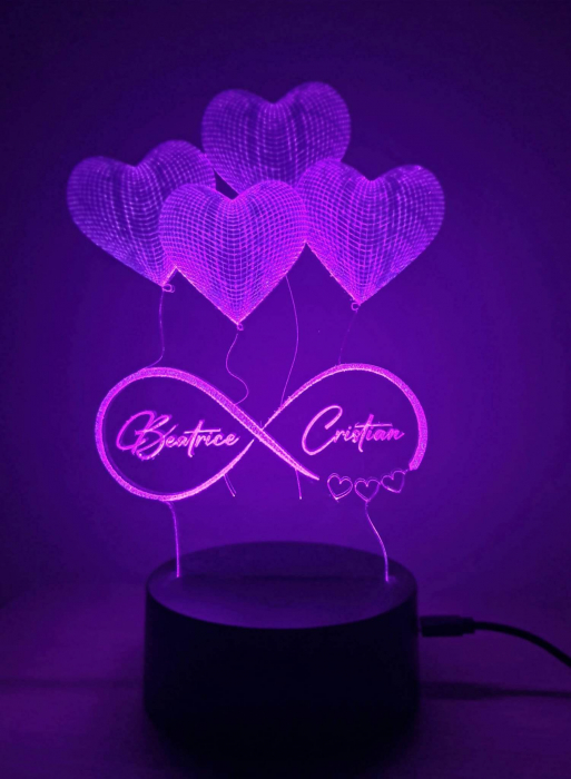 Lampă LED 3D - Cuplu - Nume [2]