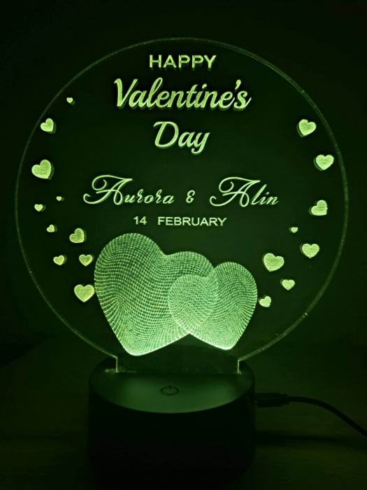 Lampă LED 3D - Cuplu - Nume - Mesaj [2]