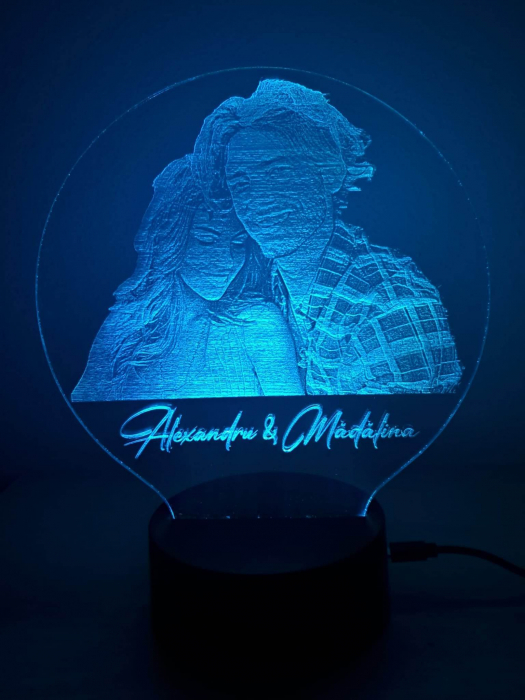 Lampă LED 3D - Cuplu - Nume - Poză [3]