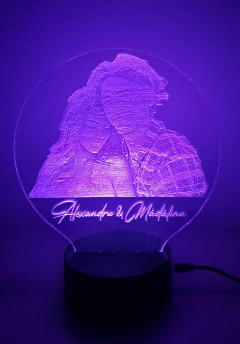 Lampă LED 3D - Cuplu - Nume - Poză [2]