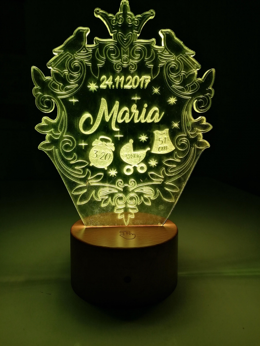 Lampa LED 3D inimioare [2]