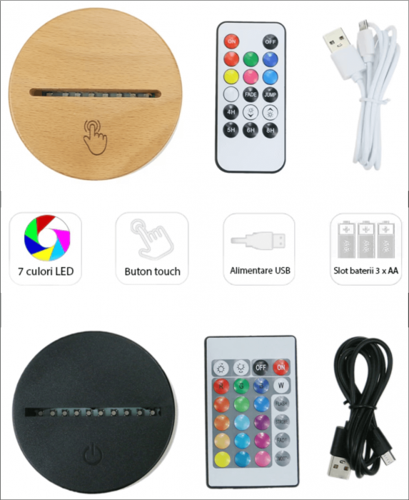 Lampa LED 3D inimioare [3]