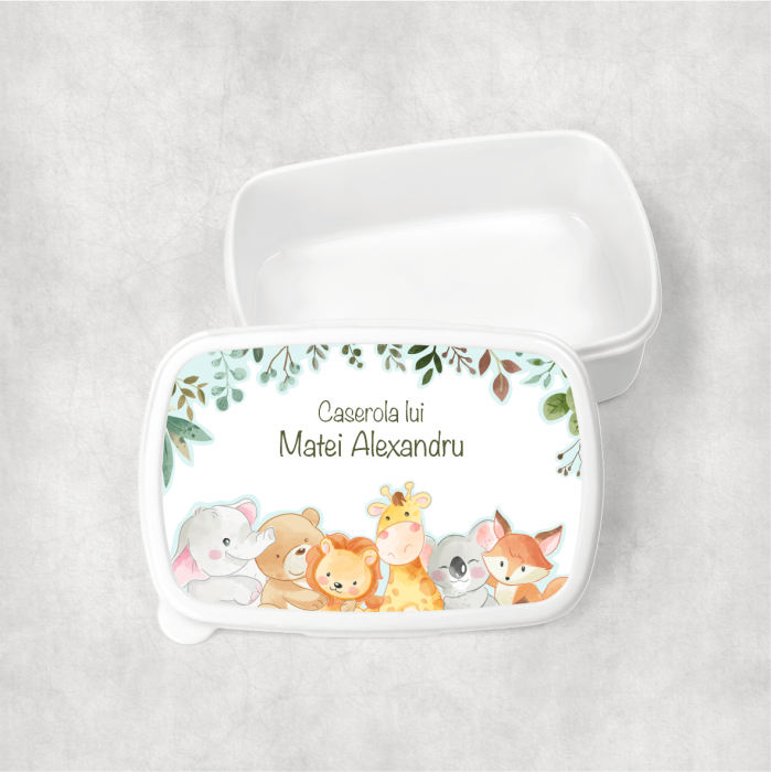 Lunch box personalizat cu nume - Animăluțe [1]
