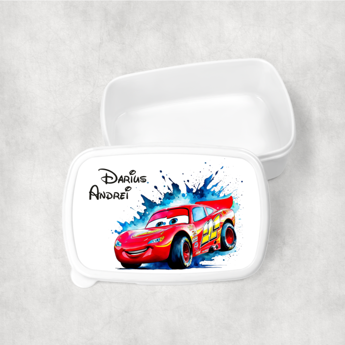 Lunch box personalizat cu nume - Fulger Mcqueen - Cars [1]