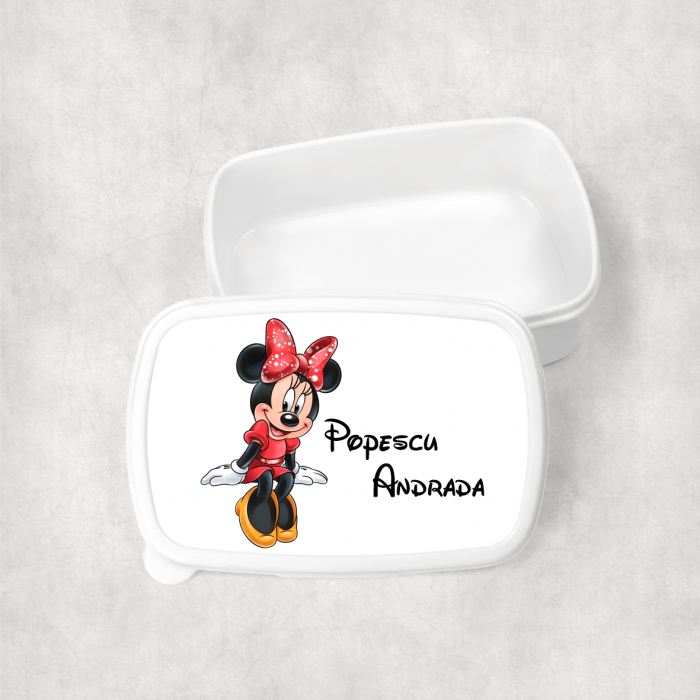 Lunch box personalizat cu nume - Minnie - M2 [1]