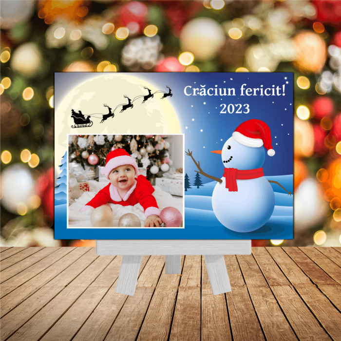 Magnet personalizat Crăciun - Omuleț de zăpadă - M4 [1]