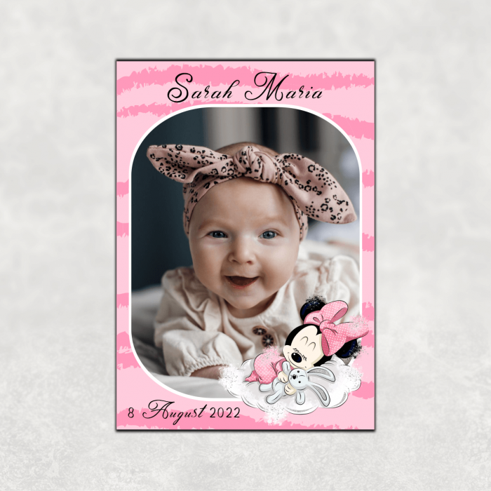 Mărturie magnet botez - Baby Minnie - Norișor [1]