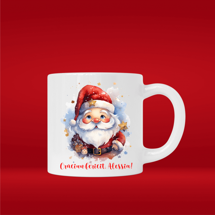 Mini cană personalizată cu mesaj - Moș Crăciun [1]
