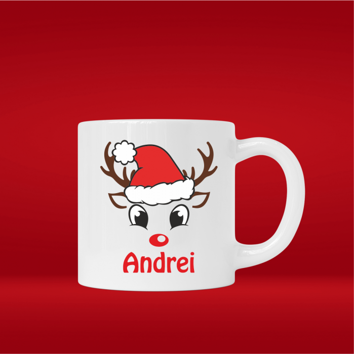 Mini cană personalizată cu nume - Ren - Model băiat - M3 [1]