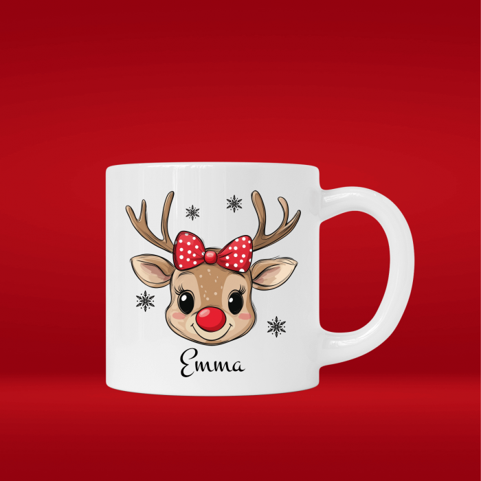 Mini cană personalizată cu nume - Ren - Model fetiță [1]