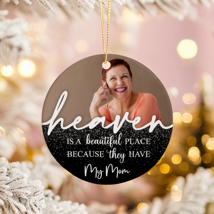 Ornament acril alb pentru brad personalizat cu nume - Heaven [1]