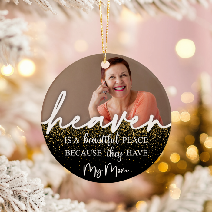 Ornament acril alb pentru brad personalizat cu nume - Heaven [2]