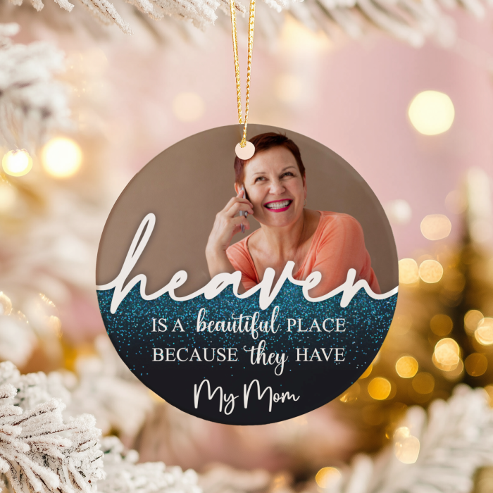 Ornament acril alb pentru brad personalizat cu nume - Heaven [3]