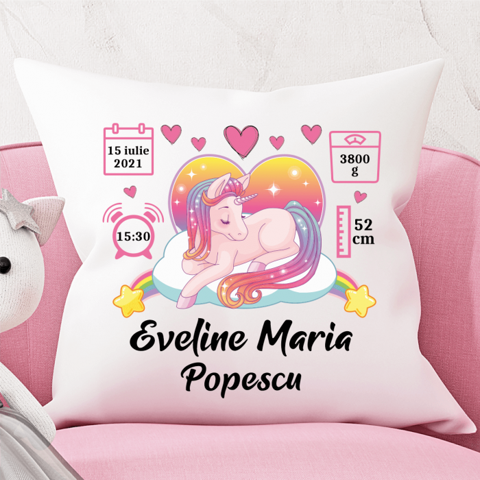 Pernă personalizată Nou Născut - Poney [2]