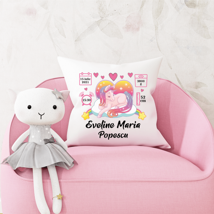 Pernă personalizată Nou Născut - Poney [1]