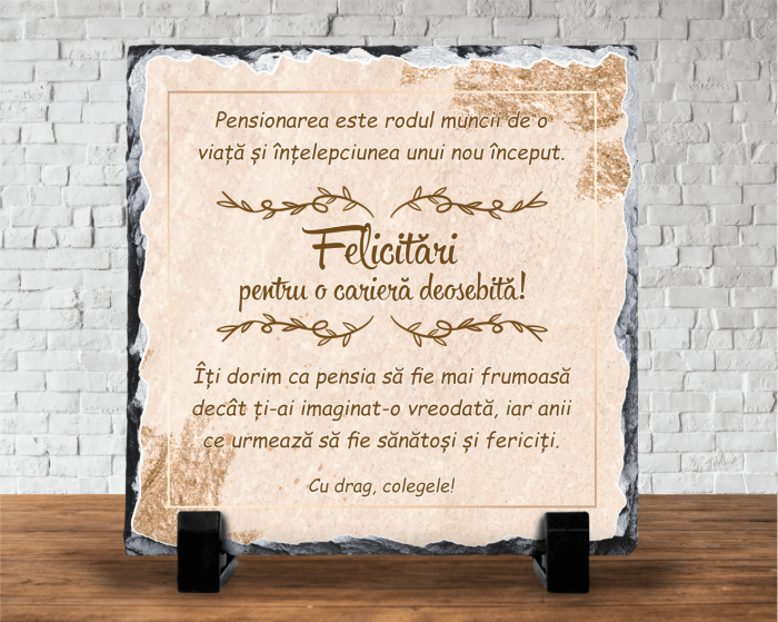 Placă de ardezie personalizată - Pensionare [1]
