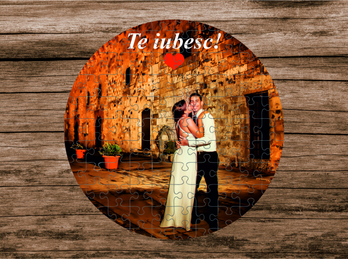 Puzzle rotund personalizat cu o poza si text [1]