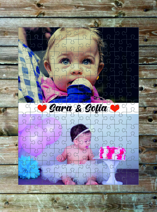 Puzzle A4 personalizat cu 2 poze si text [1]