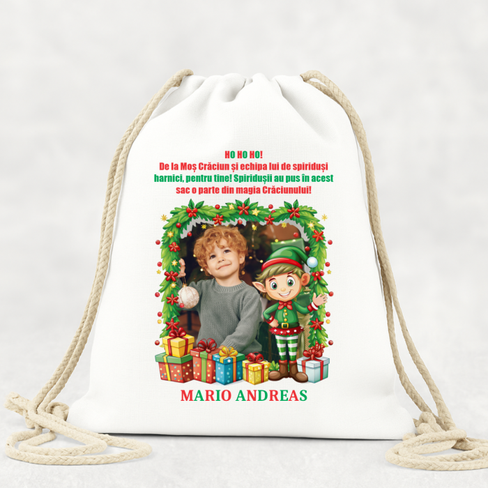 Săculeț textil pentru copii - Crăciun - Spiriduși [1]
