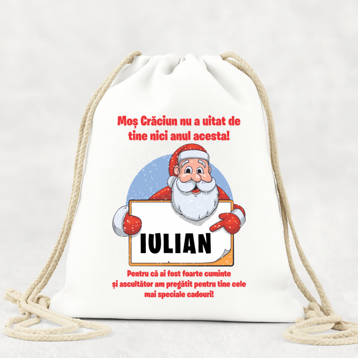 Săculeț textil pentru copii - Moș Crăciun [1]