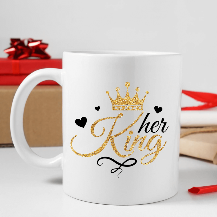 Set căni personalizate cuplu - Her king - His queen - Gold [2]