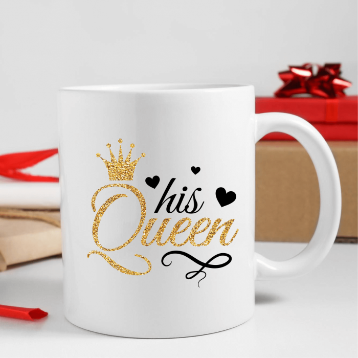 Set căni personalizate cuplu - Her king - His queen - Gold [3]