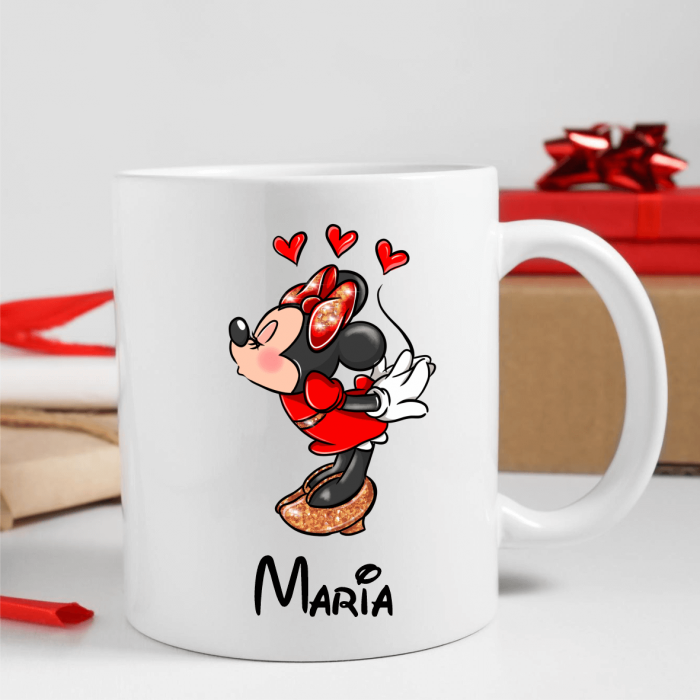 Set căni personalizate cuplu - Minnie & Mickey - Nume [3]
