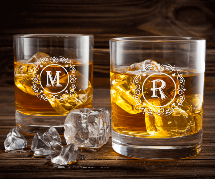 Set pahare de whisky personalizate - Inițiale [1]
