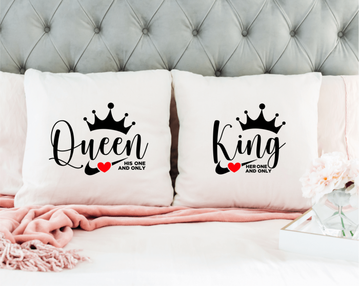 Set perne personalizate pentru cuplu - King - Queen - One and only [1]