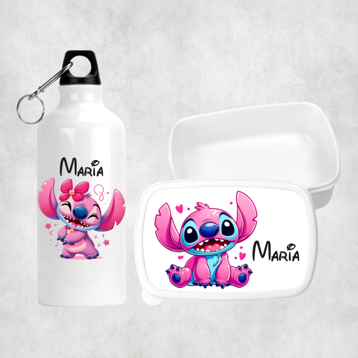 Set personalizat cu nume - Lunch box și bidon apă - Angel [1]