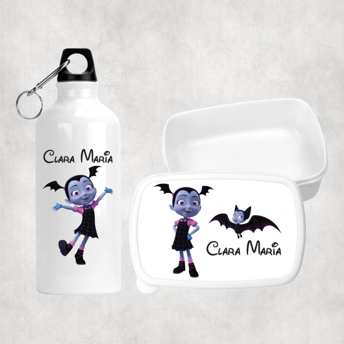 Set personalizat cu nume - Lunch box și bidon apă - Vampirina [1]