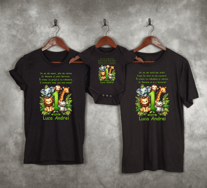 Set tricouri personalizate aniversare 1 an - Safari - 14 [1]