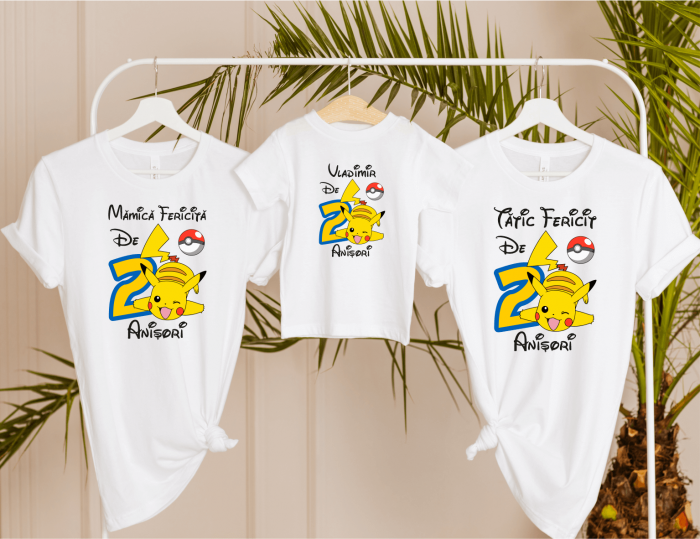 Set tricouri personalizate aniversare - Pikachu [1]