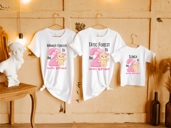 Set tricouri personalizate aniversare - Ursuleț [1]