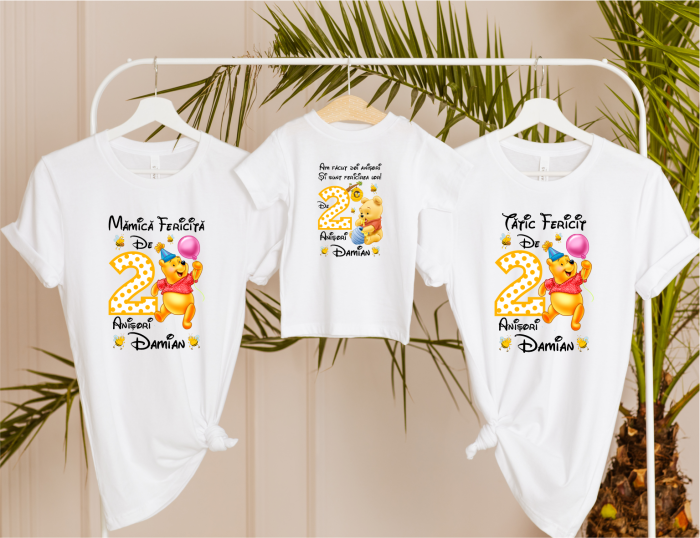 Set tricouri personalizate - Aniversare - Ursulețul Winnie [1]