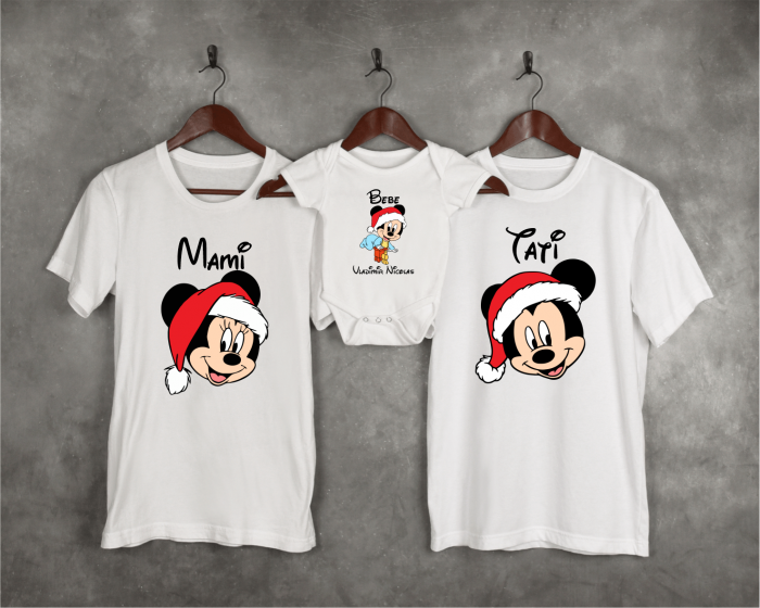 Set tricouri personalizate - Crăciun - Mickey - Minnie - Baby Mickey [1]