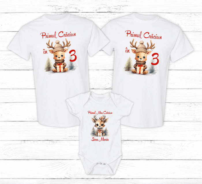 Set tricouri personalizate - Crăciun - Reni - Model 10 [1]