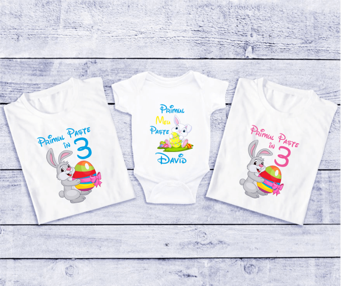 Tricouri personalizate familie - Primul Paște în 3 [1]