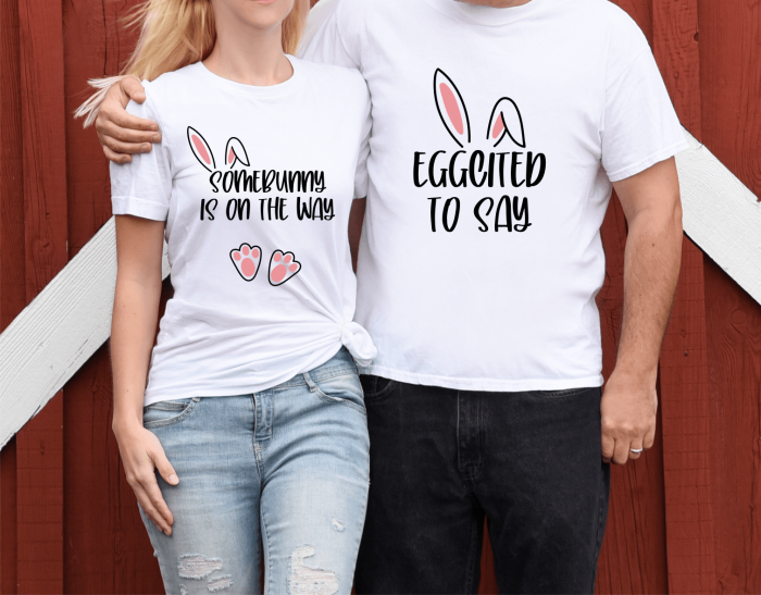 Set tricouri personalizate - Pregnancy announcement - Model 1 - Paște [1]