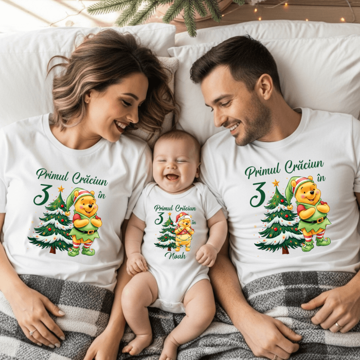 Set tricouri personalizate - Primul Crăciun în 3 - Winnie the Pooh - M13 [1]