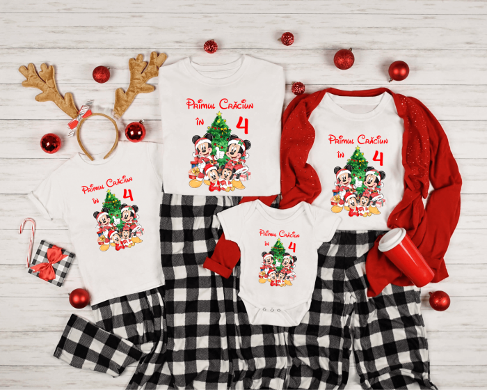 Set tricouri personalizate - Primul Crăciun în 4 - Baby Minnie & Mickey [1]