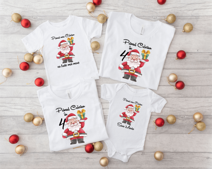 Set tricouri personalizate - Primul Crăciun în 4 - Moș Crăciun [1]