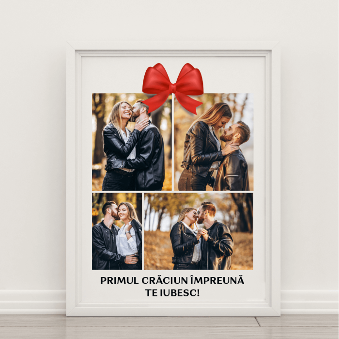 Tablou A4 personalizat cu 4 poze și mesaj - Cadou - Crăciun [1]