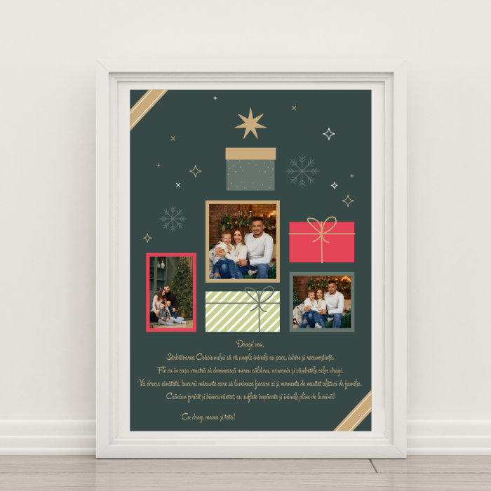 Tablou A4 personalizat cu poze și text - Crăciun [1]