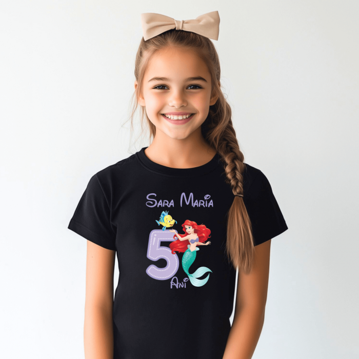 Tricou copil personalizat - aniversare - Mică Sirenă [2]