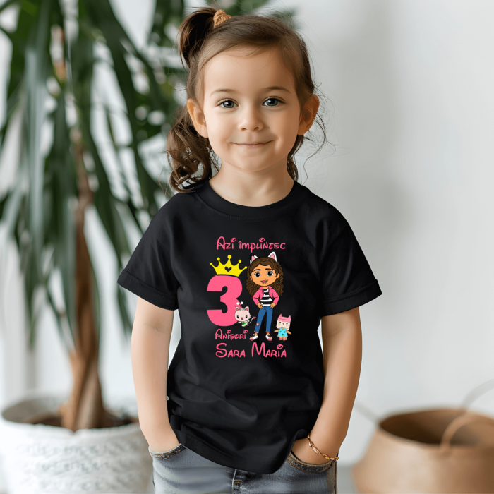 Tricou personalizat aniversare - Casa magică a lui Gabby [2]