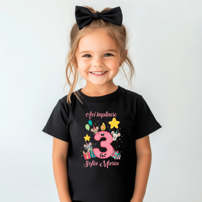 Tricou personalizat - Aniversare - Model fetiță [2]
