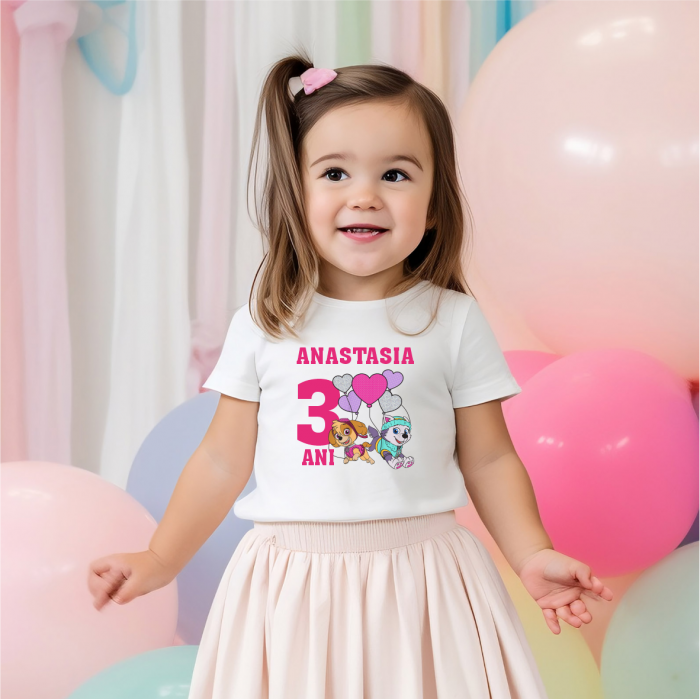 Tricou personalizat aniversare - Patrula Cățelușilor - Model fetiță [1]